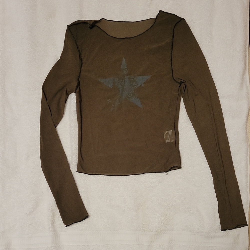 Brown Star Long Sleeve Top